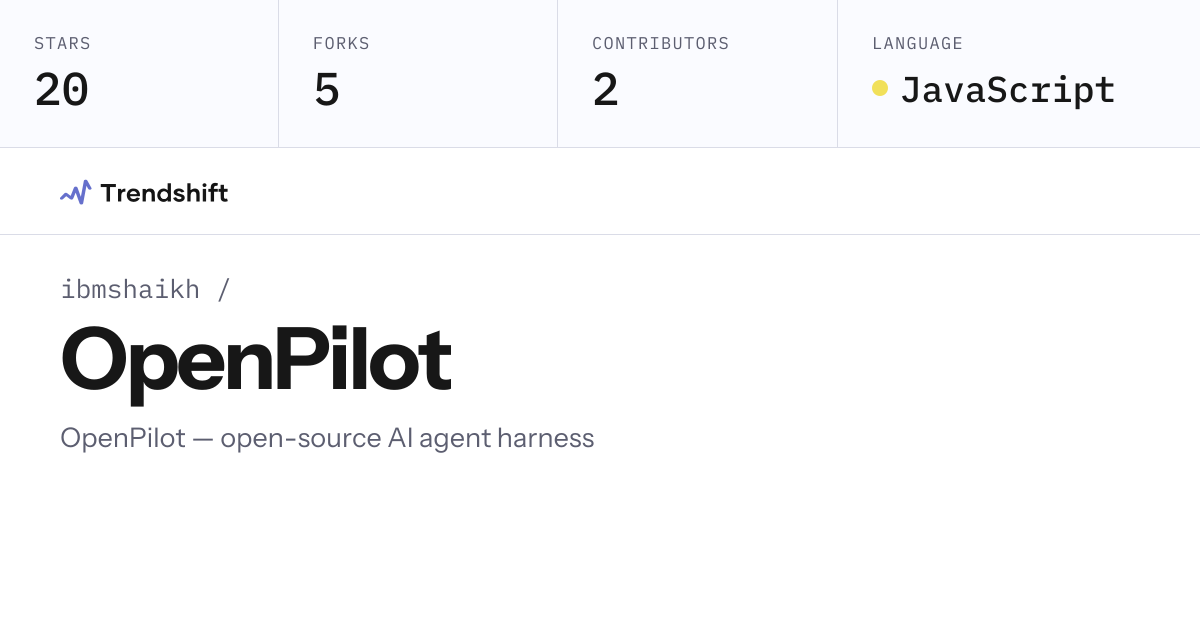 ibmshaikh/OpenPilot — GitHub trending stats & insights | Trendshift