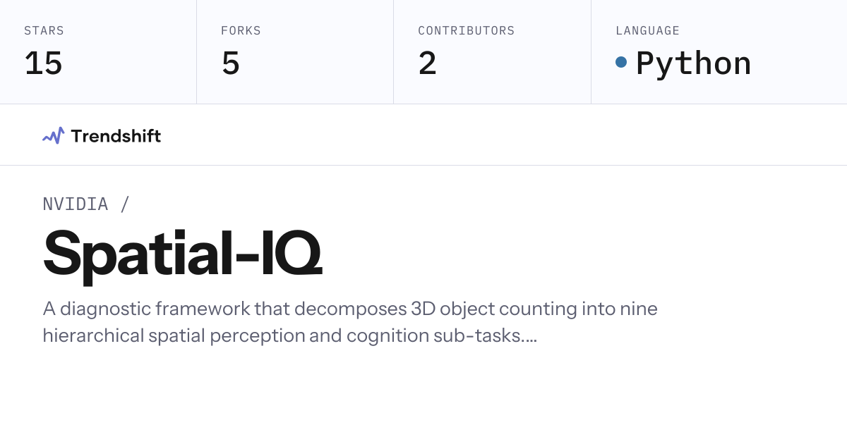 NVIDIA/Spatial-IQ — GitHub trending stats & insights | Trendshift
