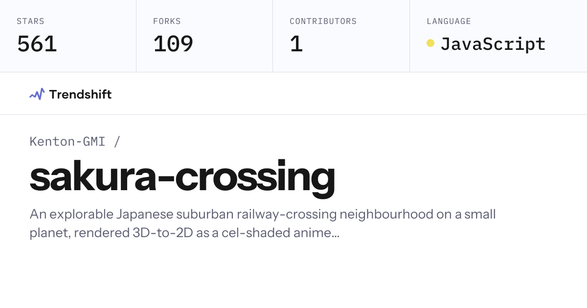 Kenton-GMI/sakura-crossing — GitHub trending stats & insights | Trendshift