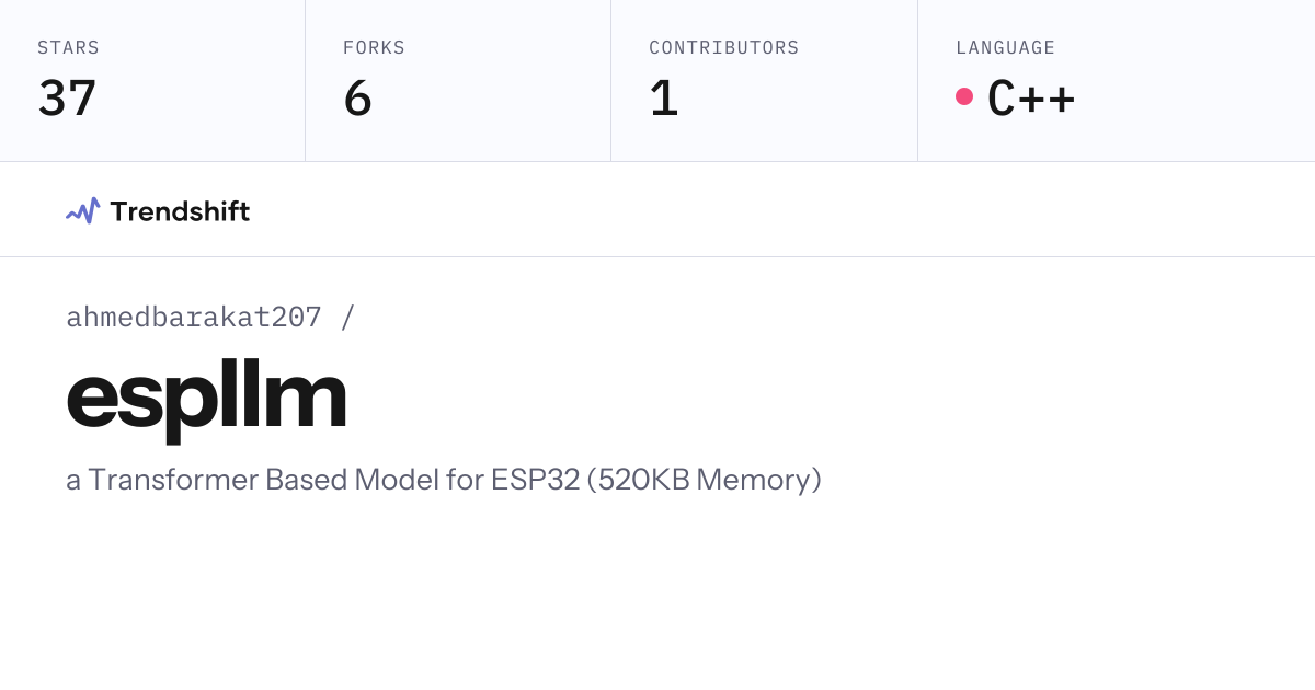 ahmedbarakat207/espllm — GitHub trending stats & insights | Trendshift