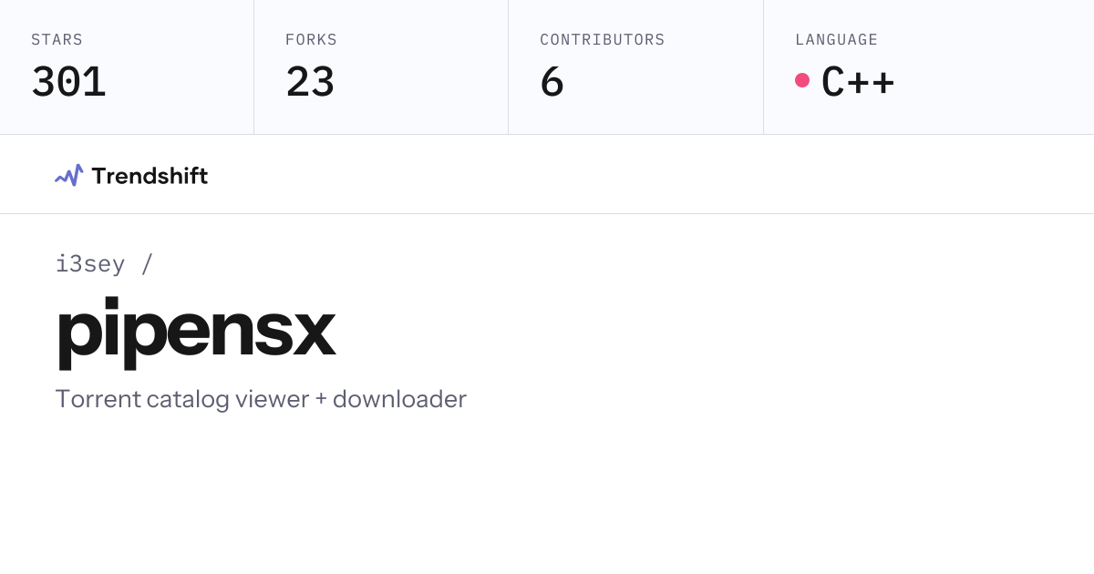 i3sey/pipensx — GitHub trending stats & insights | Trendshift