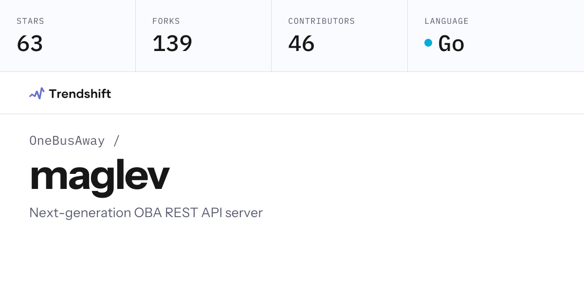 OneBusAway/maglev — GitHub trending stats & insights | Trendshift
