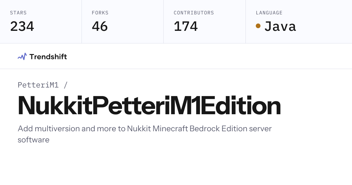 PetteriM1/NukkitPetteriM1Edition — GitHub trending stats & insights ...