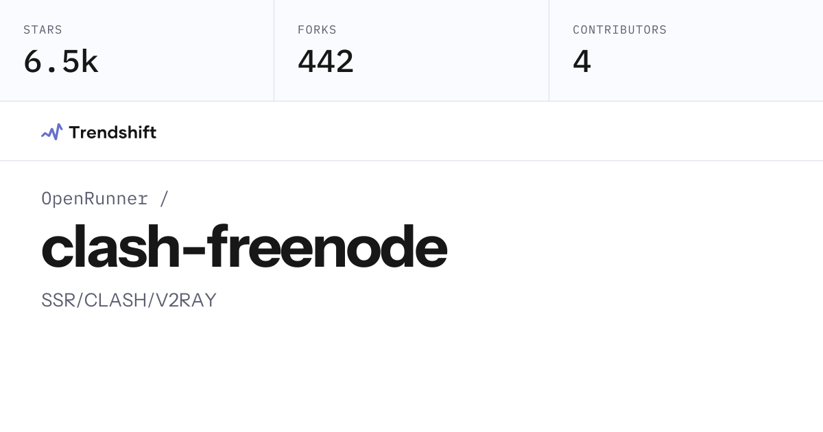 OpenRunner/clash-freenode — GitHub trending stats & insights | Trendshift