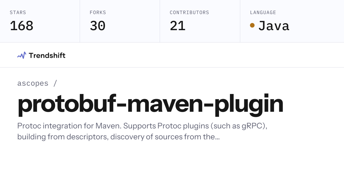 ascopes/protobuf-maven-plugin — GitHub trending stats & insights ...