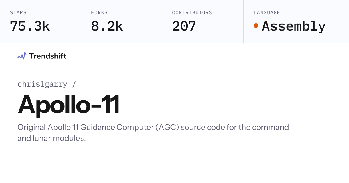chrislgarry/Apollo-11 — GitHub trending stats & insights | Trendshift