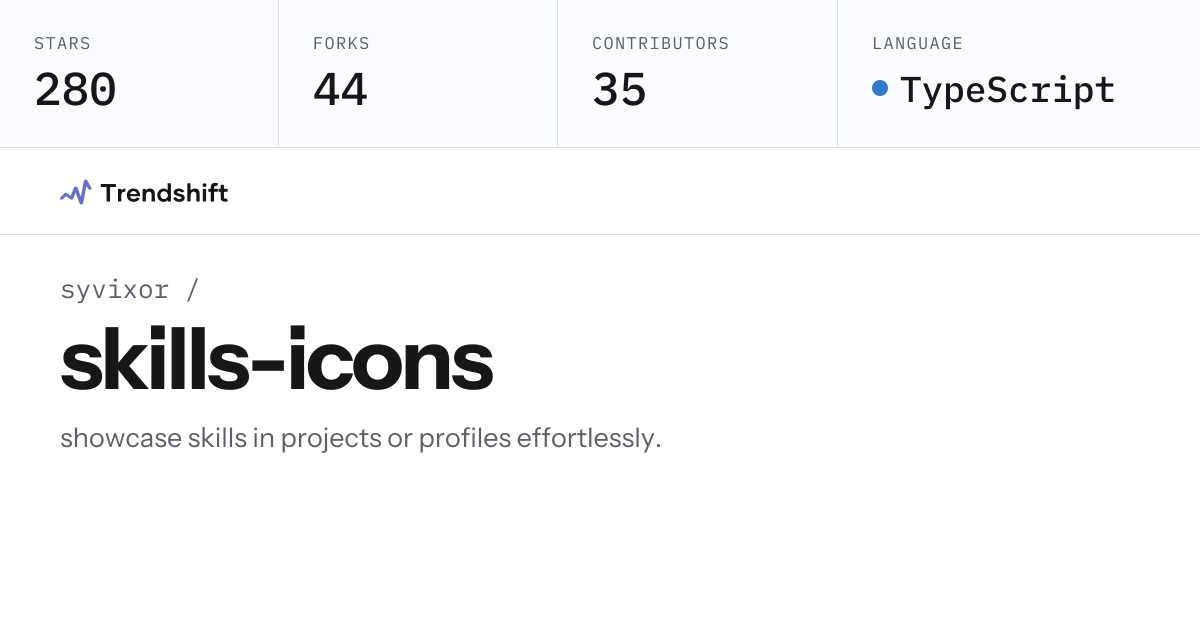 syvixor/skills-icons — GitHub trending stats & insights | Trendshift