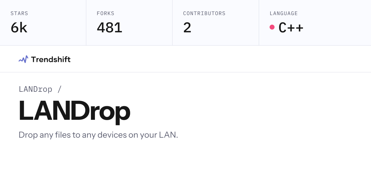LANDrop/LANDrop — GitHub trending stats & insights | Trendshift
