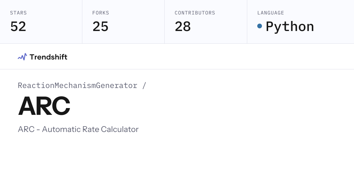 ReactionMechanismGenerator/ARC — GitHub trending stats & insights ...
