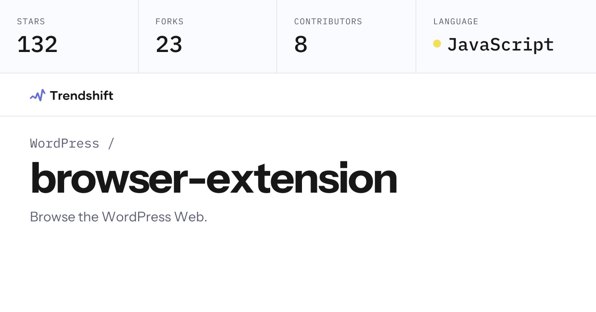 WordPress/browser-extension — GitHub trending stats & insights | Trendshift