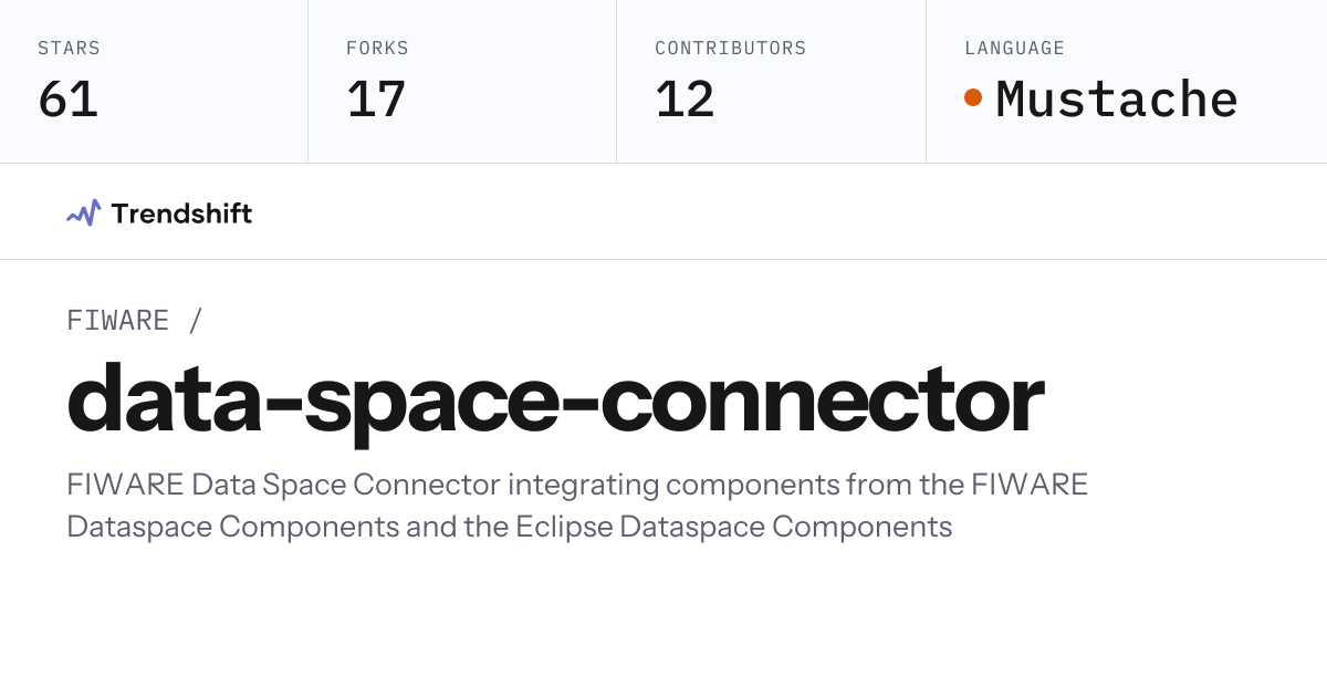 FIWARE/data-space-connector — GitHub trending stats & insights | Trendshift