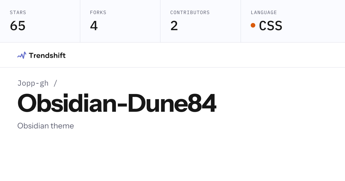 Jopp-gh/Obsidian-Dune84 — GitHub trending stats & insights | Trendshift