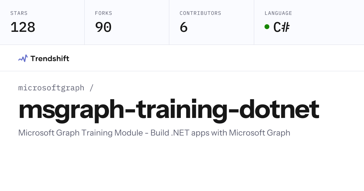 microsoftgraph/msgraph-training-dotnet — GitHub trending stats ...