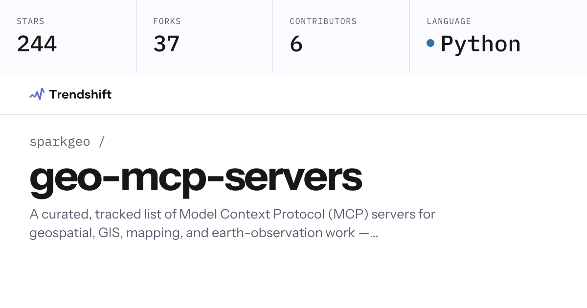 sparkgeo/geo-mcp-servers — GitHub trending stats & insights | Trendshift