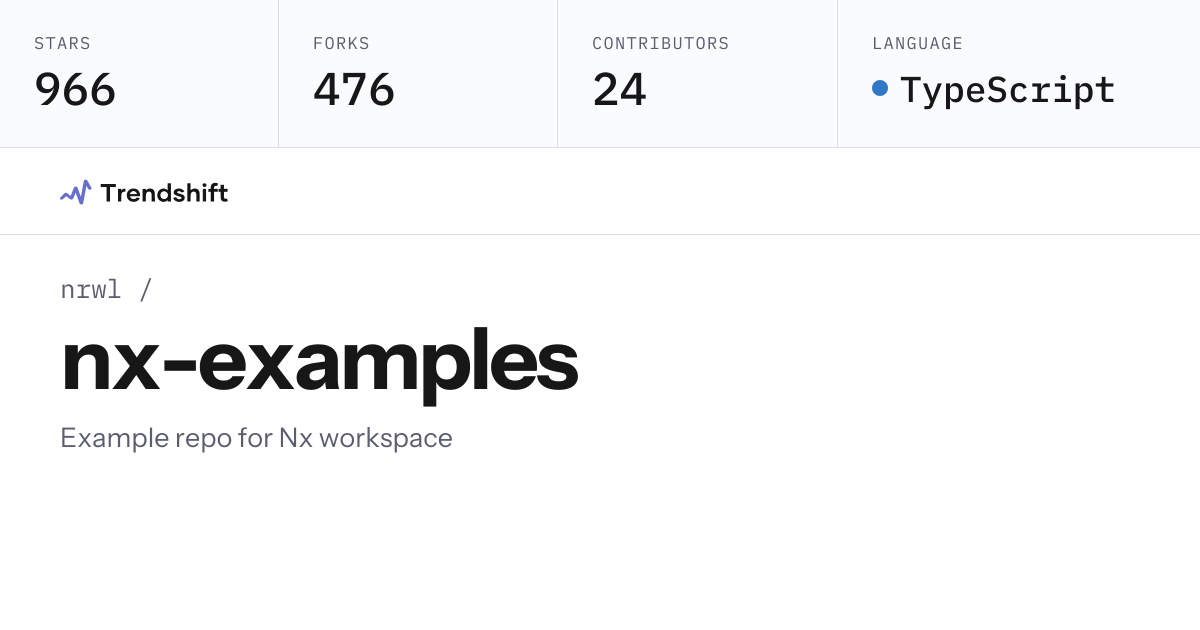 nrwl/nx-examples — GitHub trending stats & insights | Trendshift