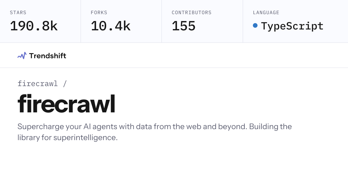 firecrawl/firecrawl — GitHub trending stats & insights | Trendshift