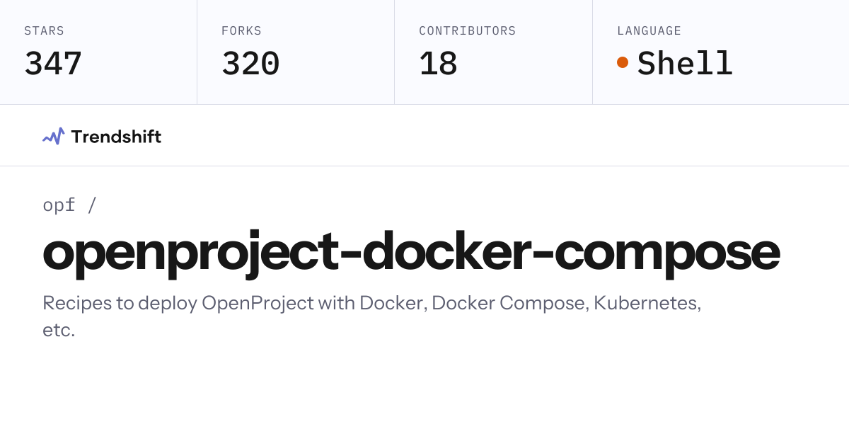 opf/openproject-docker-compose — GitHub trending stats & insights ...