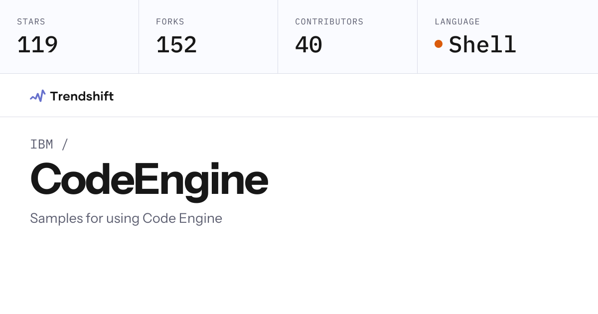 IBM/CodeEngine — GitHub trending stats & insights | Trendshift