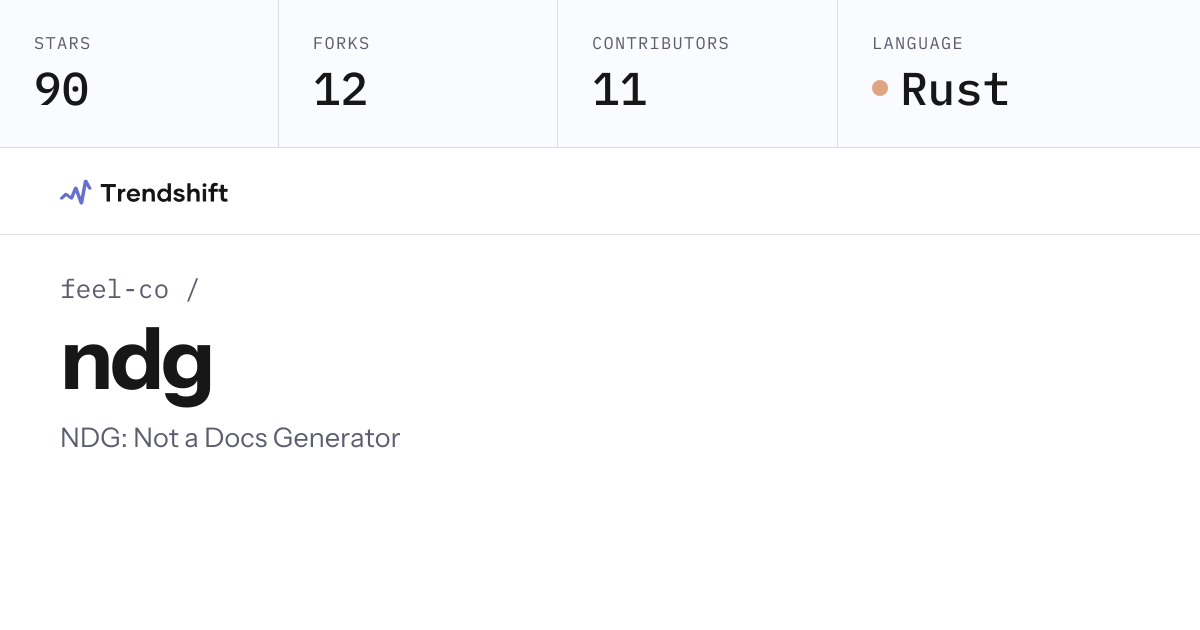 feel-co/ndg — GitHub trending stats & insights | Trendshift