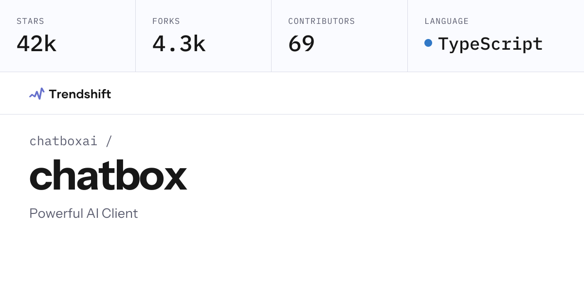 chatboxai/chatbox — GitHub trending stats & insights | Trendshift