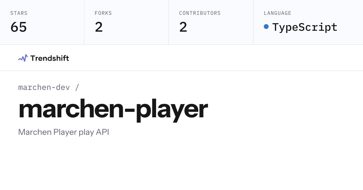 marchen-dev/marchen-player — GitHub trending stats & insights | Trendshift