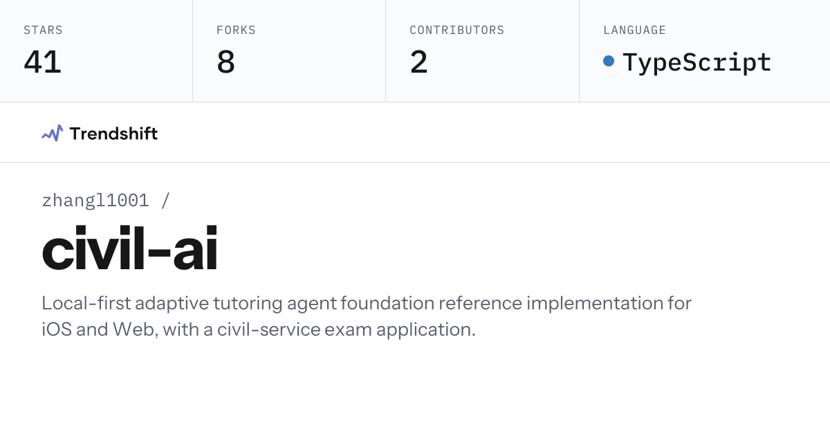 zhangl1001/civil-ai — GitHub trending stats & insights | Trendshift