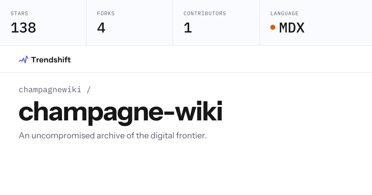champagnewiki/champagne-wiki — GitHub trending stats & insights ...
