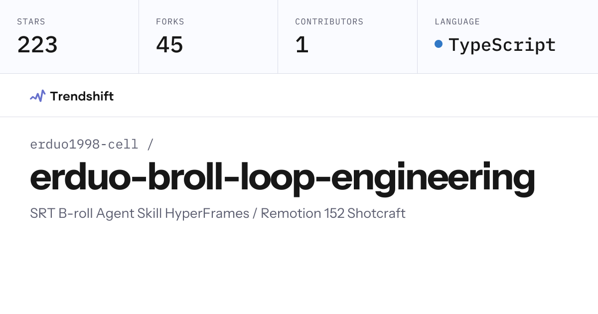 erduo1998-cell/erduo-broll-loop-engineering — GitHub trending stats ...