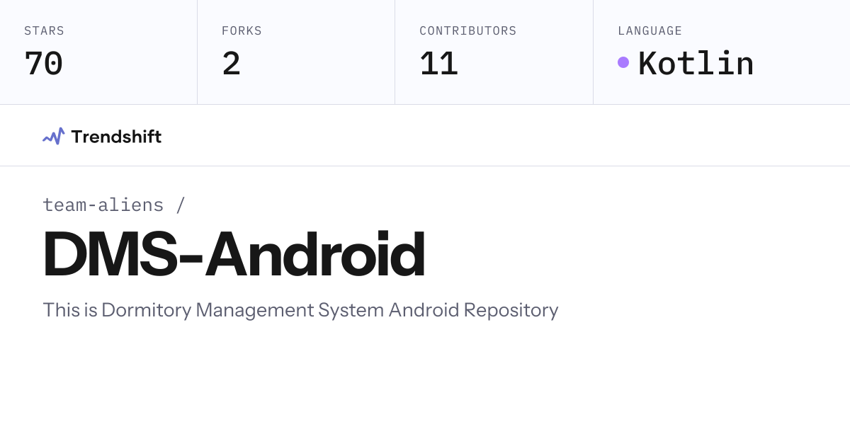 team-aliens/DMS-Android — GitHub trending stats & insights | Trendshift