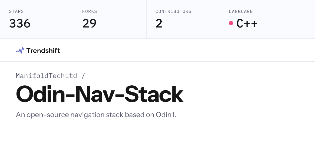 ManifoldTechLtd/Odin-Nav-Stack — GitHub trending stats & insights ...