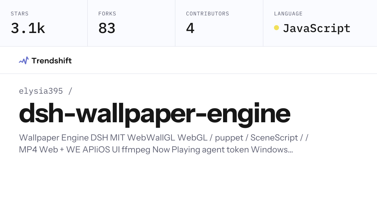 elysia395/dsh-wallpaper-engine — GitHub trending stats & insights ...
