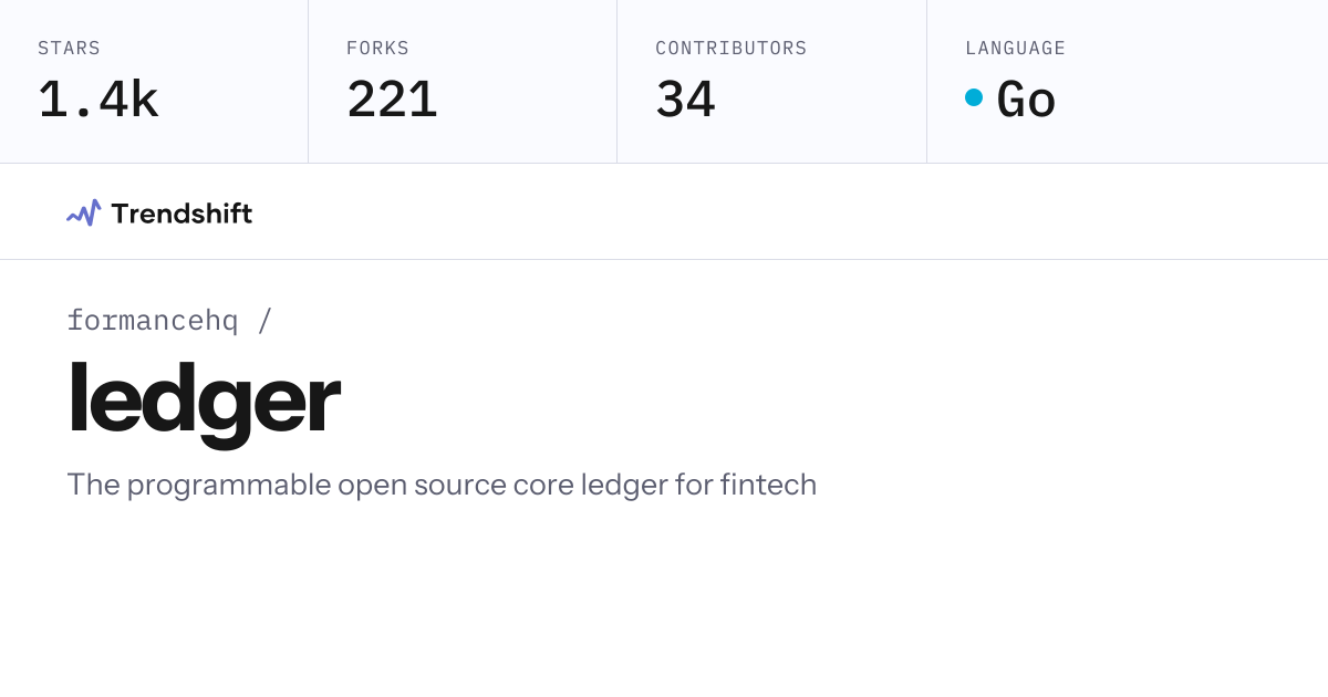 formancehq/ledger — GitHub trending stats & insights | Trendshift