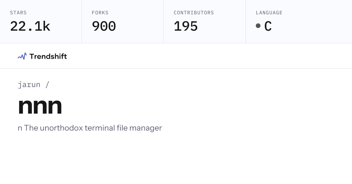 jarun/nnn — GitHub trending stats & insights | Trendshift