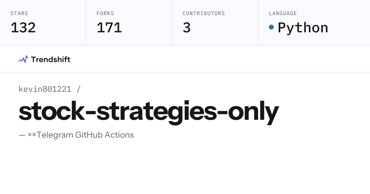 kevin801221/stock-strategies-only — GitHub trending stats & insights ...