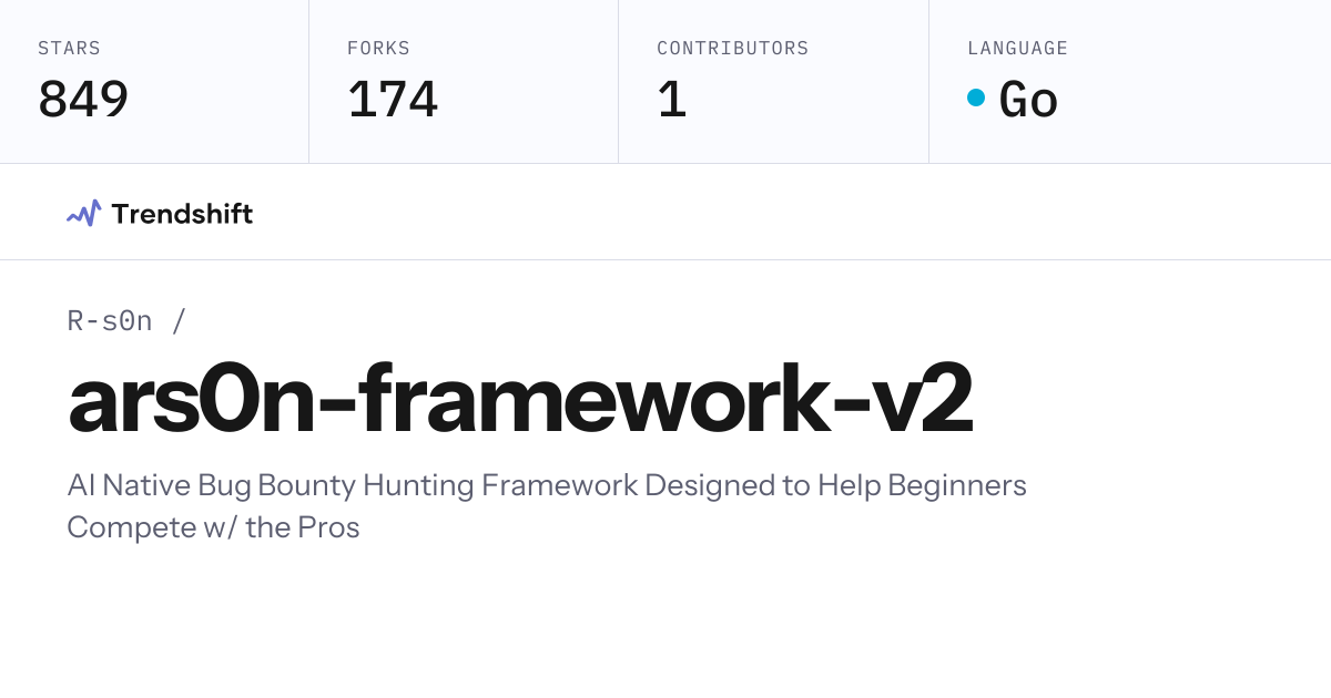 R-s0n/ars0n-framework-v2 — GitHub trending stats & insights | Trendshift