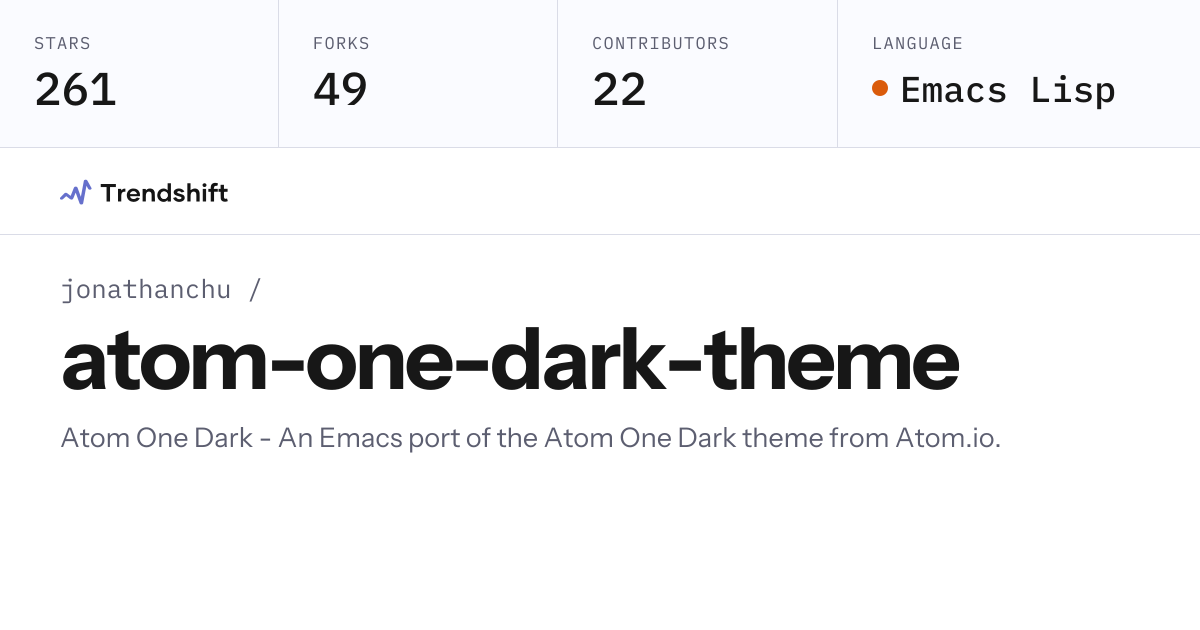 jonathanchu/atom-one-dark-theme — GitHub trending stats & insights ...