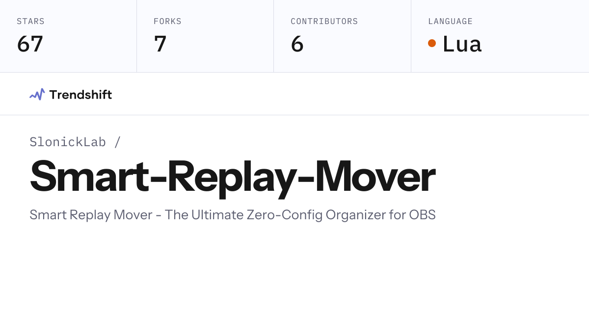 SlonickLab/Smart-Replay-Mover — GitHub trending stats & insights ...