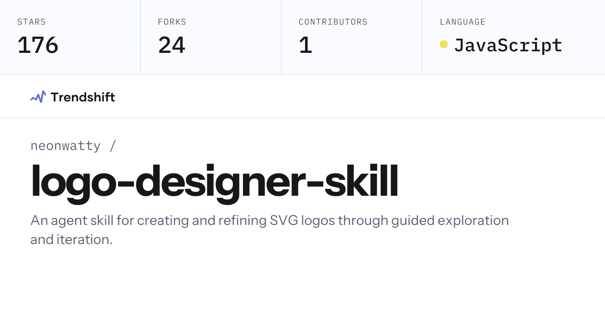 neonwatty/logo-designer-skill — GitHub trending stats & insights ...
