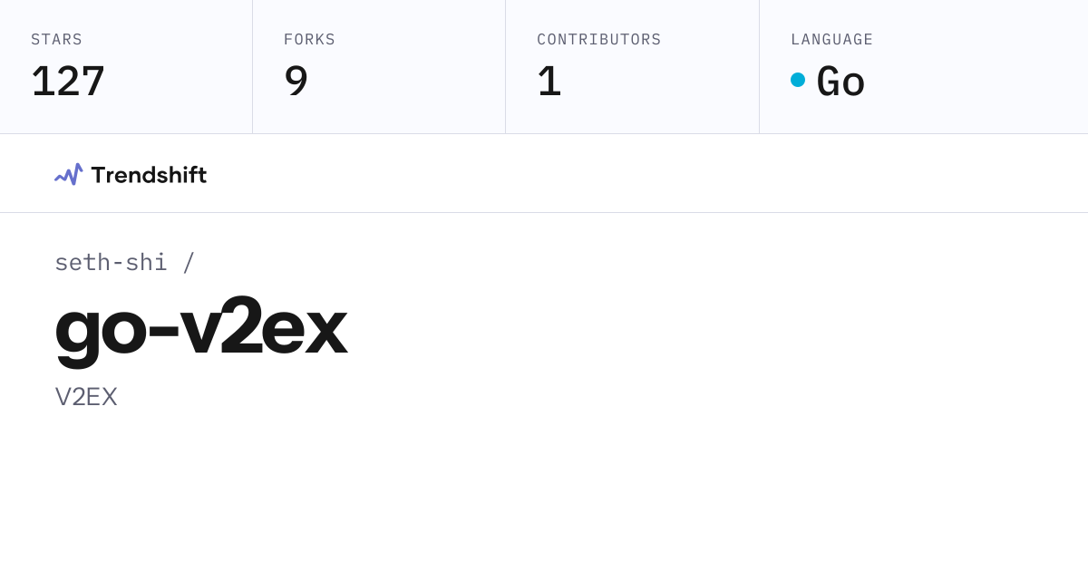 seth-shi/go-v2ex — GitHub trending stats & insights | Trendshift