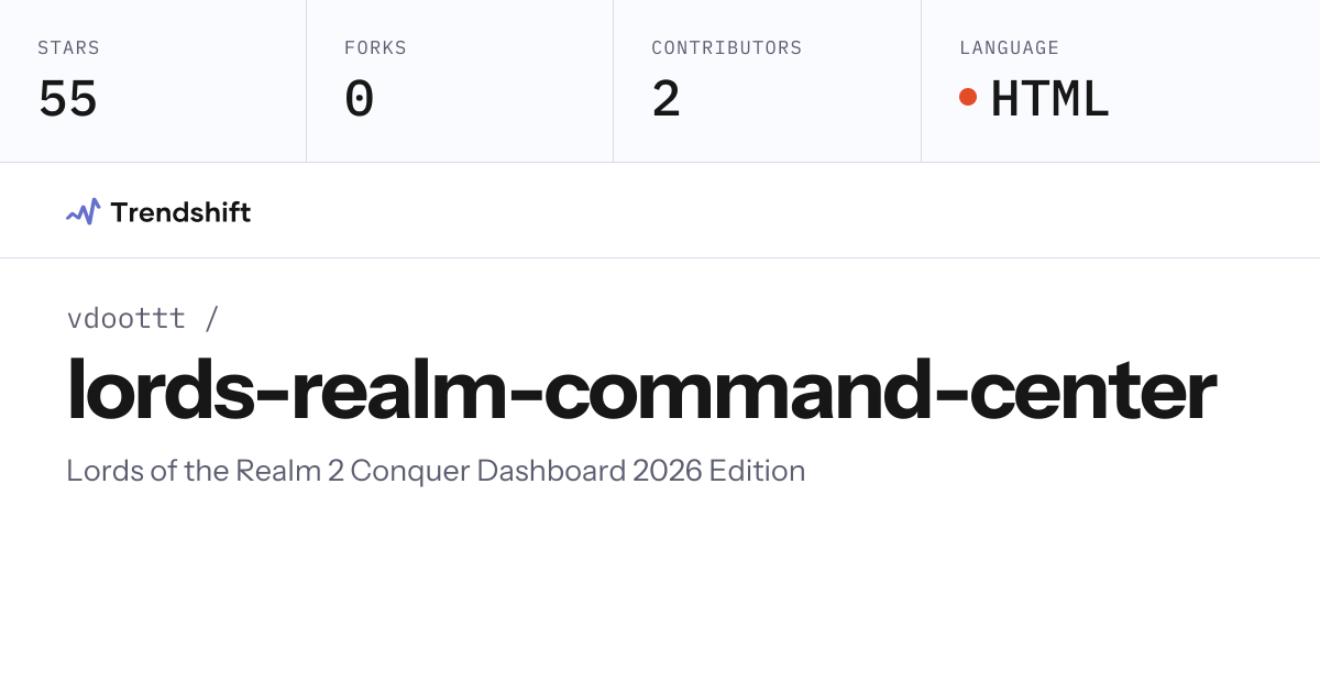 vdoottt/lords-realm-command-center — GitHub trending stats & insights ...