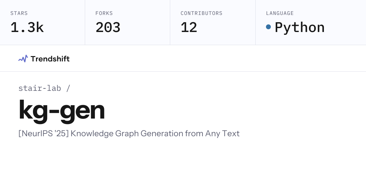 stair-lab/kg-gen — GitHub trending stats & insights | Trendshift