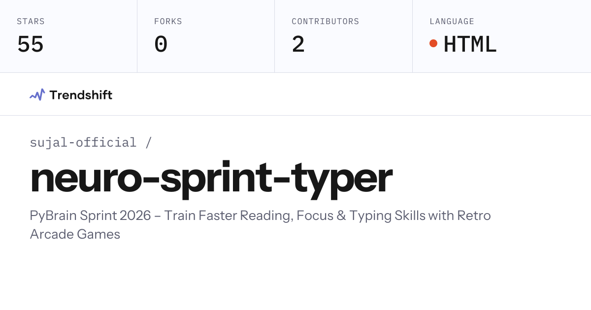 sujal-official/neuro-sprint-typer — GitHub trending stats & insights ...
