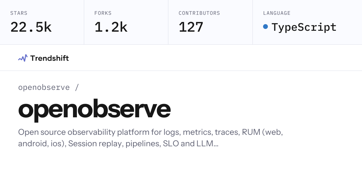 openobserve/openobserve — GitHub trending stats & insights | Trendshift