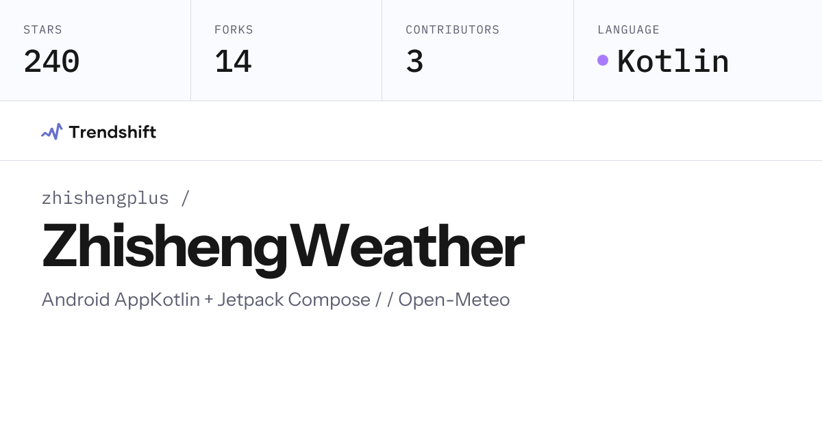 zhishengplus/ZhishengWeather — GitHub trending stats & insights ...