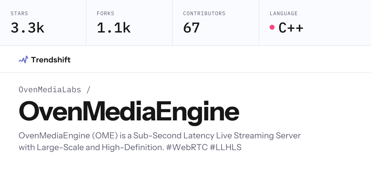 OvenMediaLabs/OvenMediaEngine — GitHub trending stats & insights ...