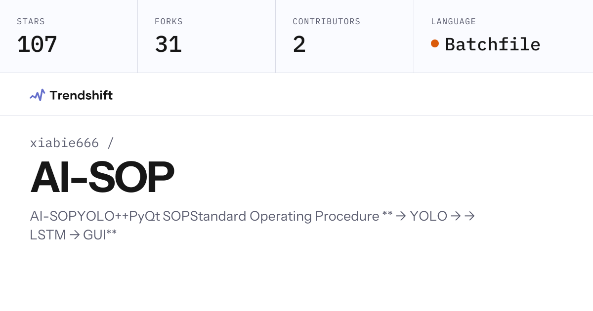 xiabie666/AI-SOP — GitHub trending stats & insights | Trendshift