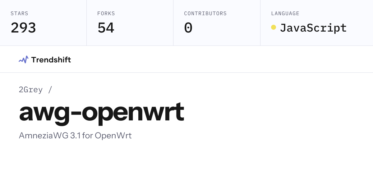 2Grey/awg-openwrt — GitHub trending stats & insights | Trendshift