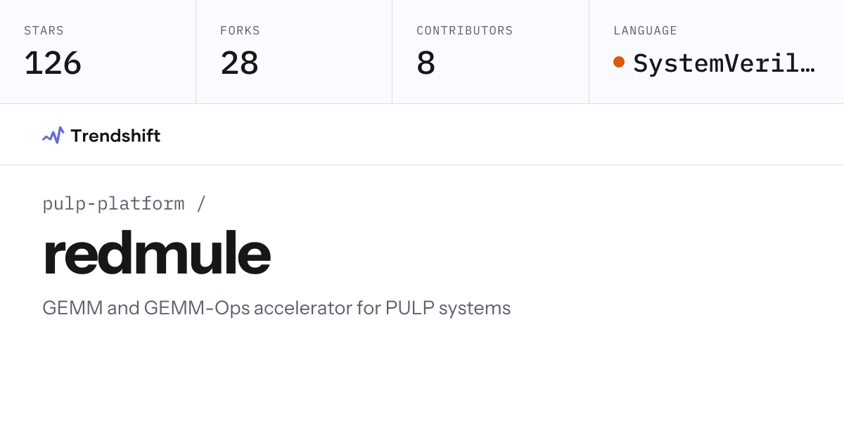 pulp-platform/redmule — GitHub trending stats & insights | Trendshift