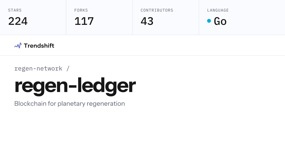 regen-network/regen-ledger — GitHub trending stats & insights | Trendshift