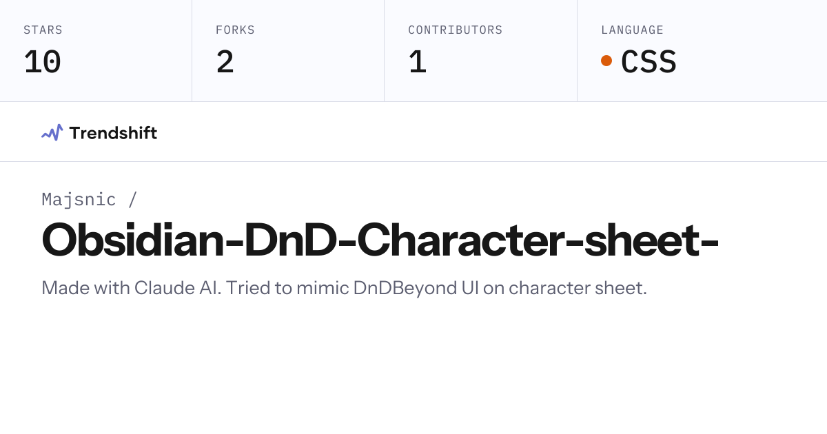 Majsnic/Obsidian-DnD-Character-sheet- — GitHub trending stats ...
